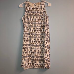 White Dress With Blue Paisley Designs